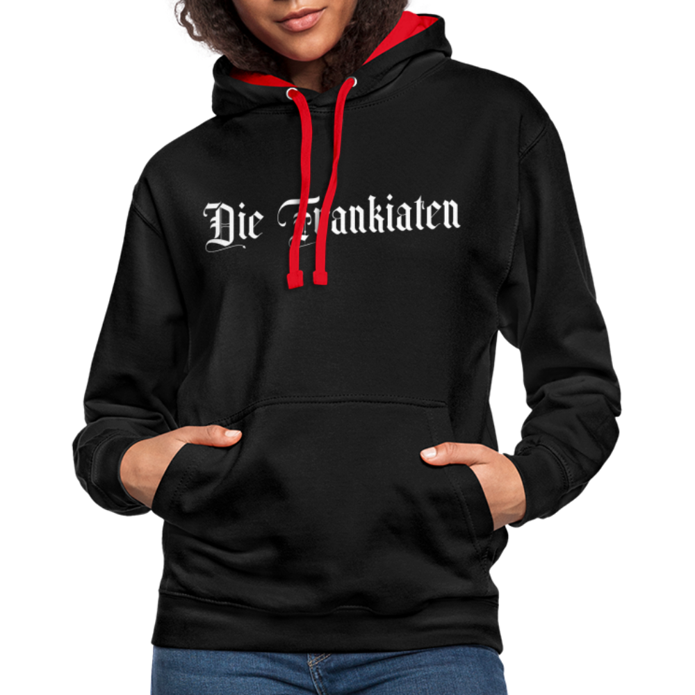 Frankiaten Kontrast-Hoodie - Schwarz/Rot