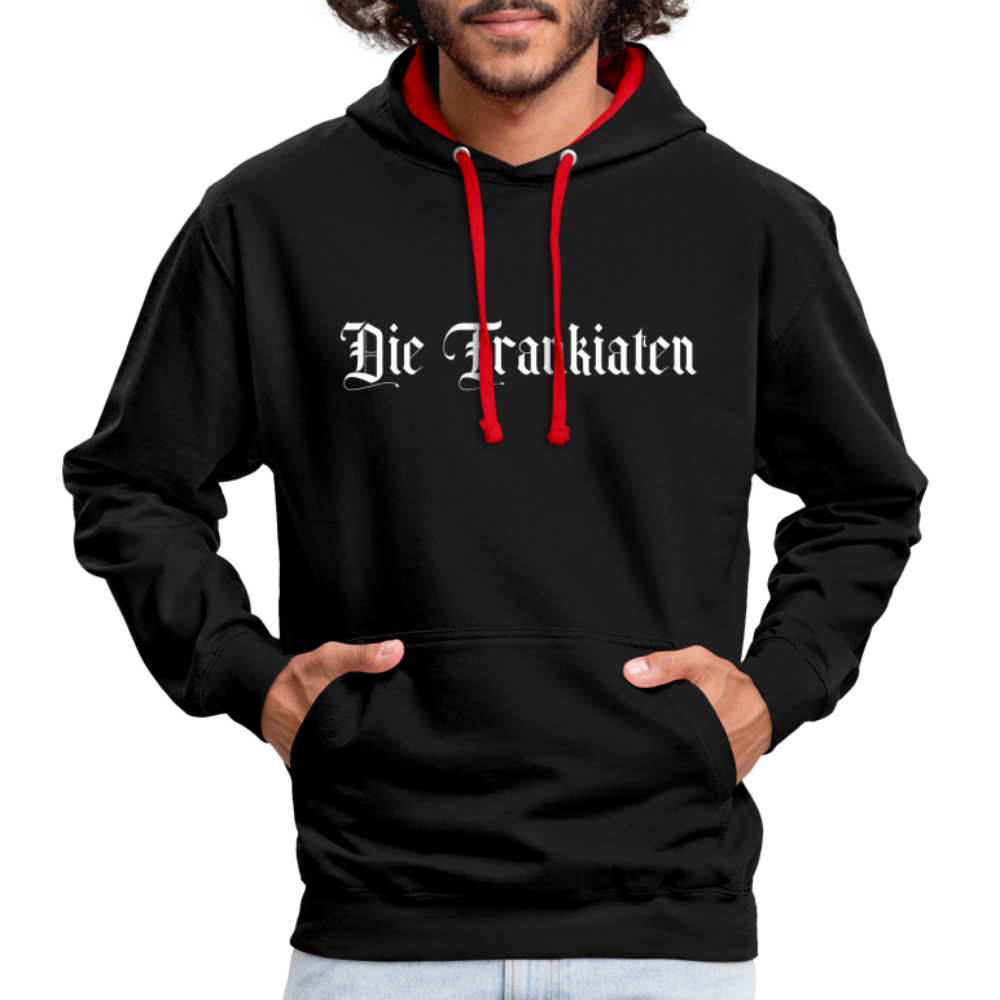Frankiaten Kontrast-Hoodie - Schwarz/Rot