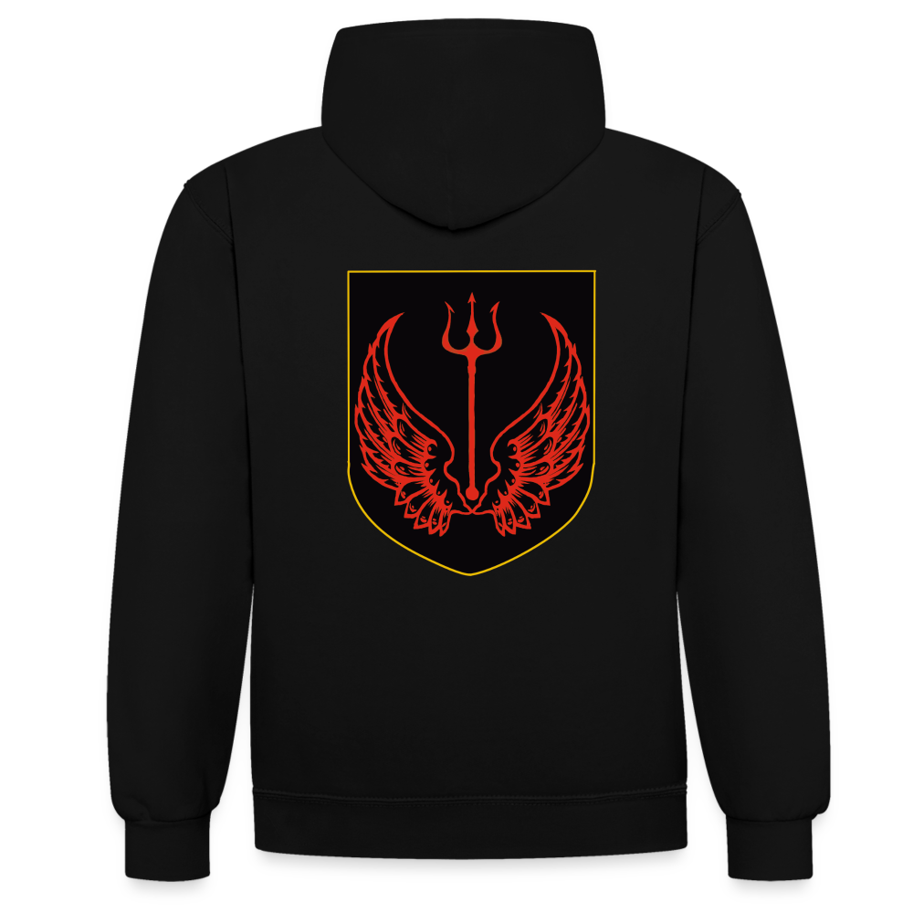 Frankiaten Kontrast-Hoodie - Schwarz/Rot