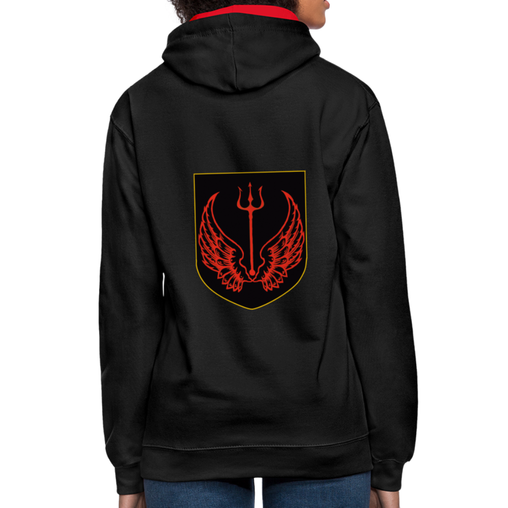 Frankiaten Kontrast-Hoodie - Schwarz/Rot