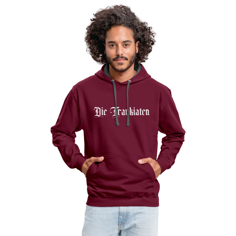 Frankiaten Kontrast-Hoodie - Weinrot/Anthrazit