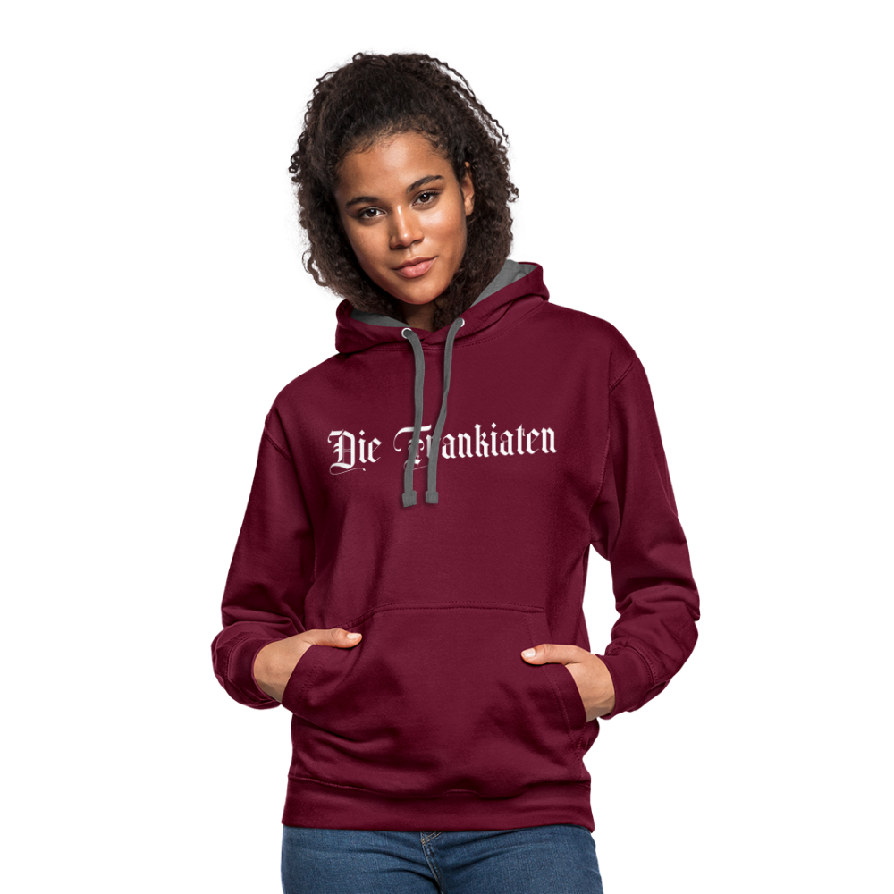 Frankiaten Kontrast-Hoodie - Weinrot/Anthrazit