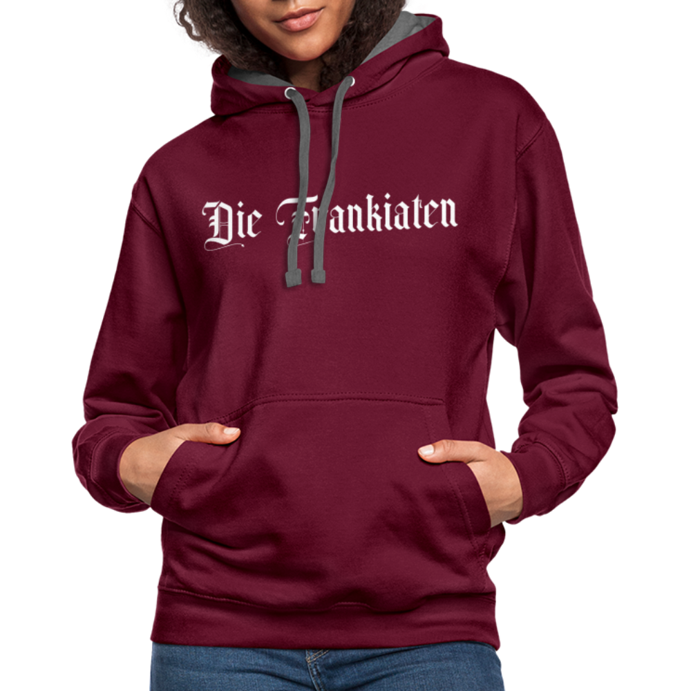 Frankiaten Kontrast-Hoodie - Weinrot/Anthrazit