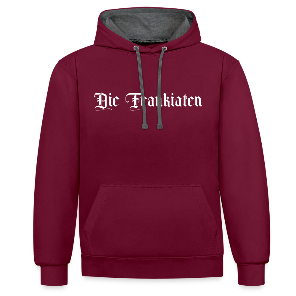 Frankiaten Kontrast-Hoodie - Weinrot/Anthrazit