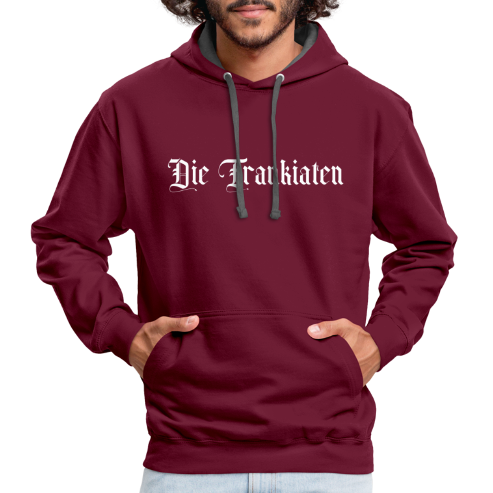Frankiaten Kontrast-Hoodie - Weinrot/Anthrazit