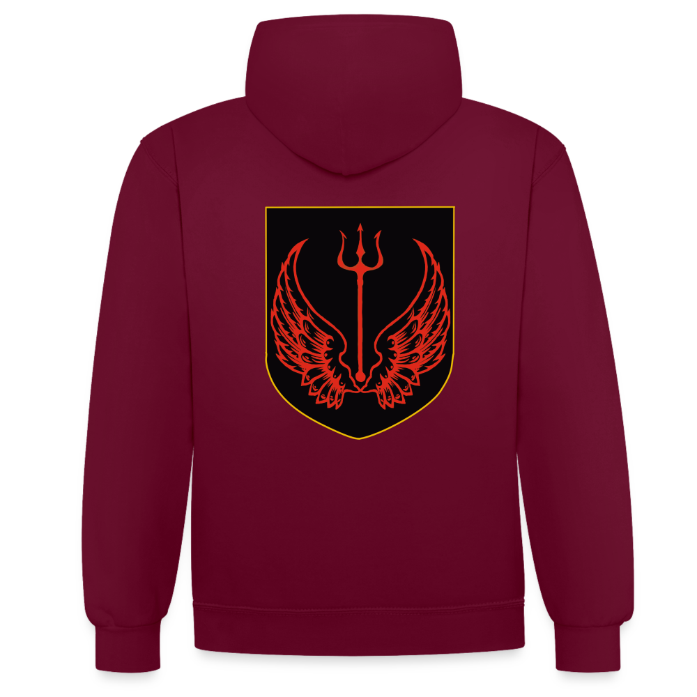 Frankiaten Kontrast-Hoodie - Weinrot/Anthrazit