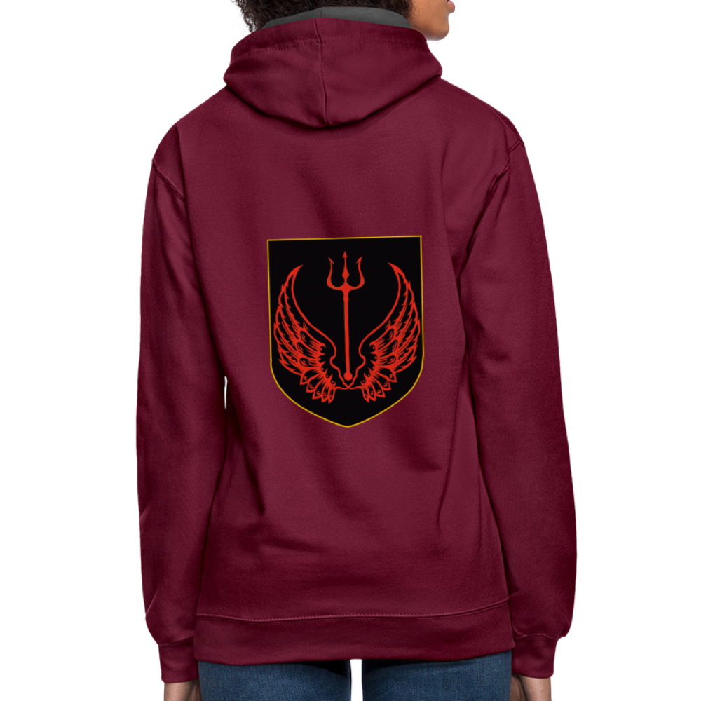 Frankiaten Kontrast-Hoodie - Weinrot/Anthrazit