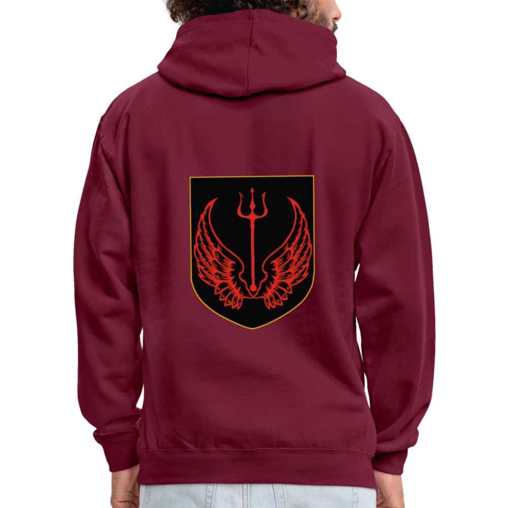 Frankiaten Kontrast-Hoodie - Weinrot/Anthrazit