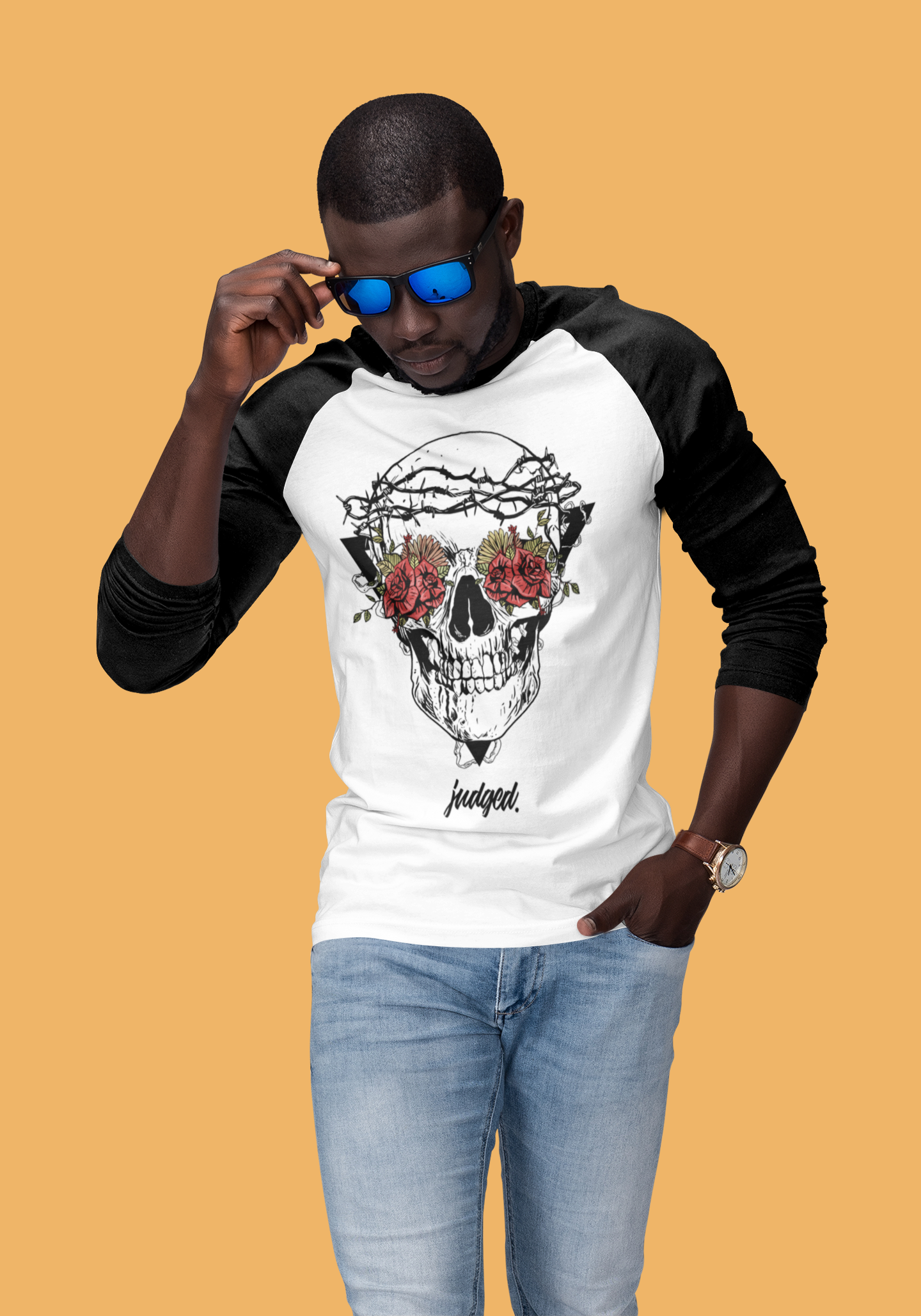 judged. Unisex 3/4 Sleeve Tee